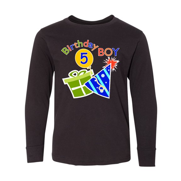 Inktastic Birthday Boy 5th Birthday Long Sleeve Youth T-Shirt