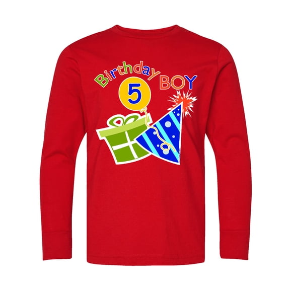 Inktastic Birthday Boy 5th Birthday Long Sleeve Youth T-Shirt