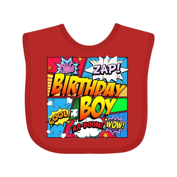 Inktastic Birthday Boy Comic Book Boys Baby Bib