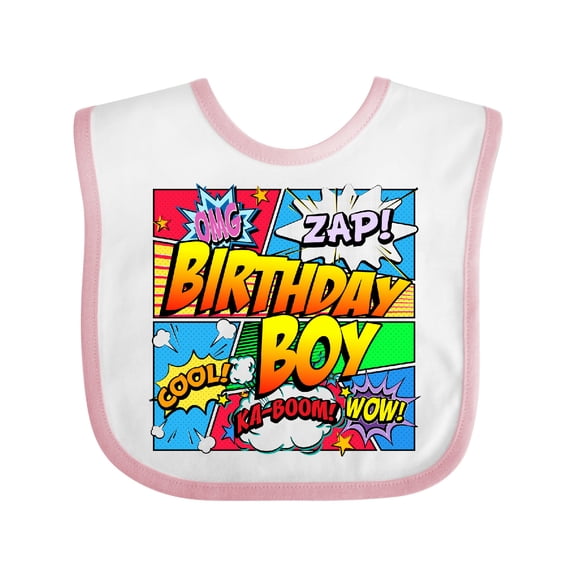Inktastic Birthday Boy Comic Book Boys Baby Bib