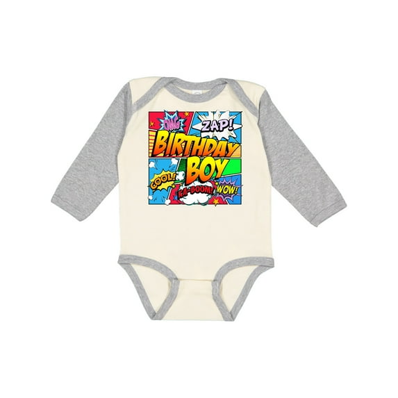 Inktastic Birthday Boy Comic Book Boys Long Sleeve Baby Bodysuit