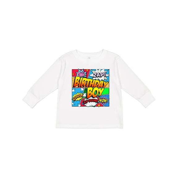Inktastic Birthday Boy Comic Book Boys Long Sleeve Toddler T-Shirt