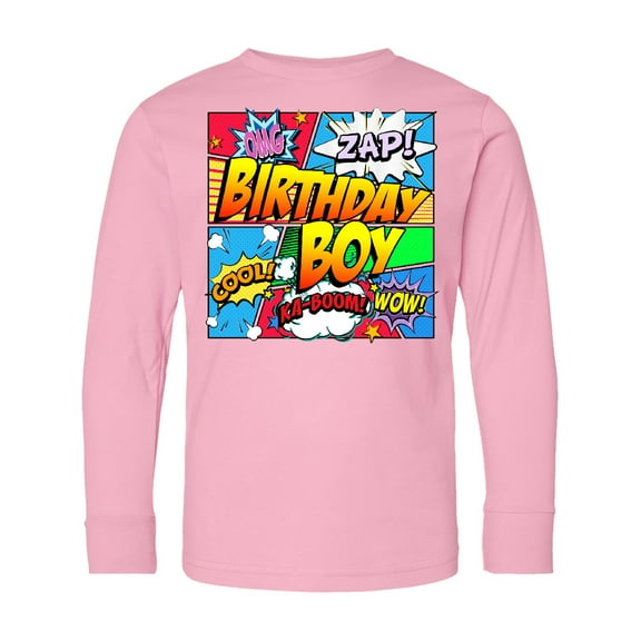 Inktastic Birthday Boy Comic Book Long Sleeve Youth T-Shirt