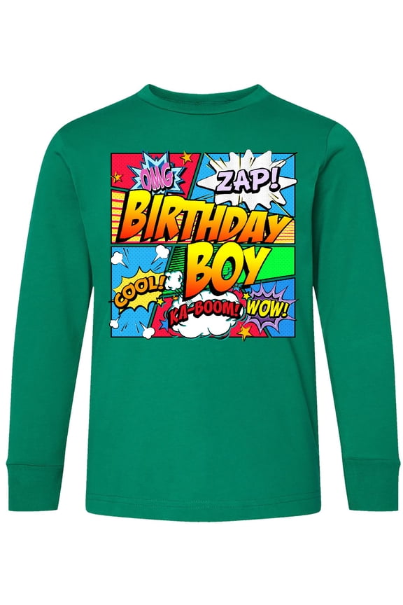Birthday Boy Comic Book Long Sleeve Youth T-Shirt