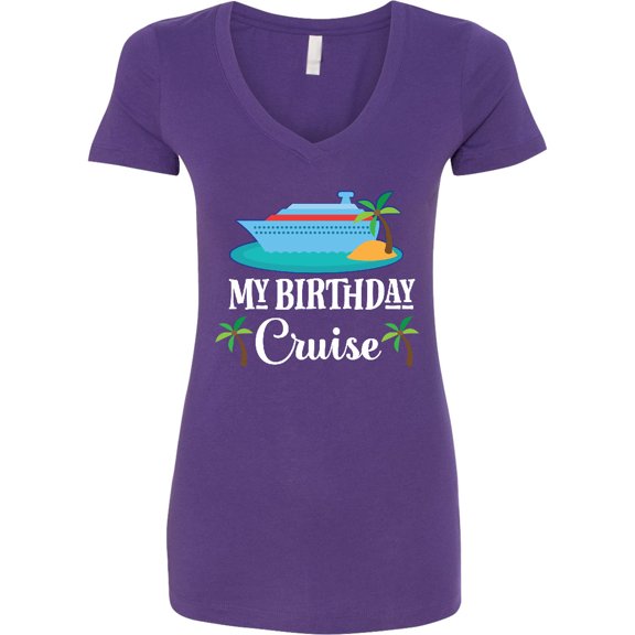 Inktastic Birthday Cruise Vacation Women's V-Neck T-Shirt