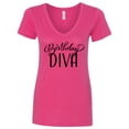 thumbnail image 1 of Inktastic Birthday Diva in Black Women's V-Neck T-Shirt, 1 of 5