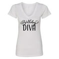 thumbnail image 1 of Inktastic Birthday Diva in Black Women's V-Neck T-Shirt, 1 of 5