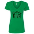 thumbnail image 1 of Inktastic Birthday Diva in Black Women's V-Neck T-Shirt, 1 of 5