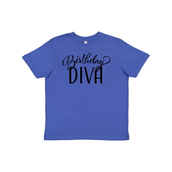 Inktastic Birthday Diva in Black Youth T-Shirt