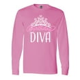 thumbnail image 1 of Inktastic Birthday Diva in Pink with Tiara Long Sleeve T-Shirt, 1 of 5