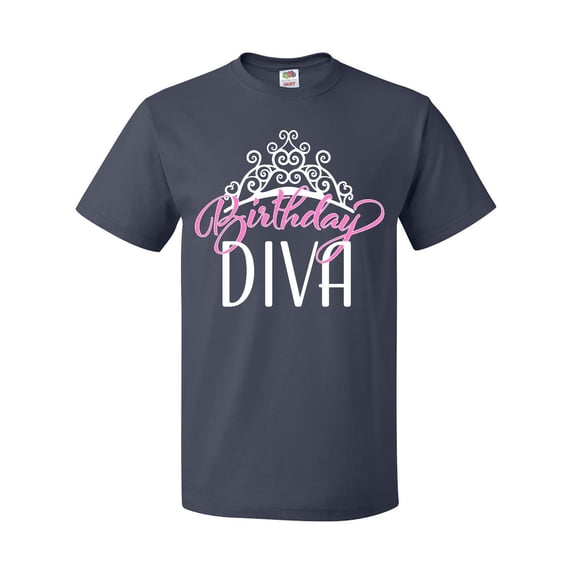 Inktastic Birthday Diva in Pink with Tiara T-Shirt