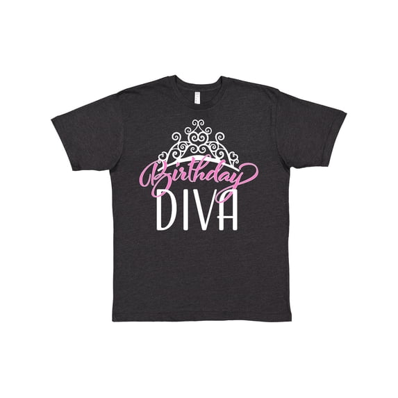 Inktastic Birthday Diva in Pink with Tiara T-Shirt