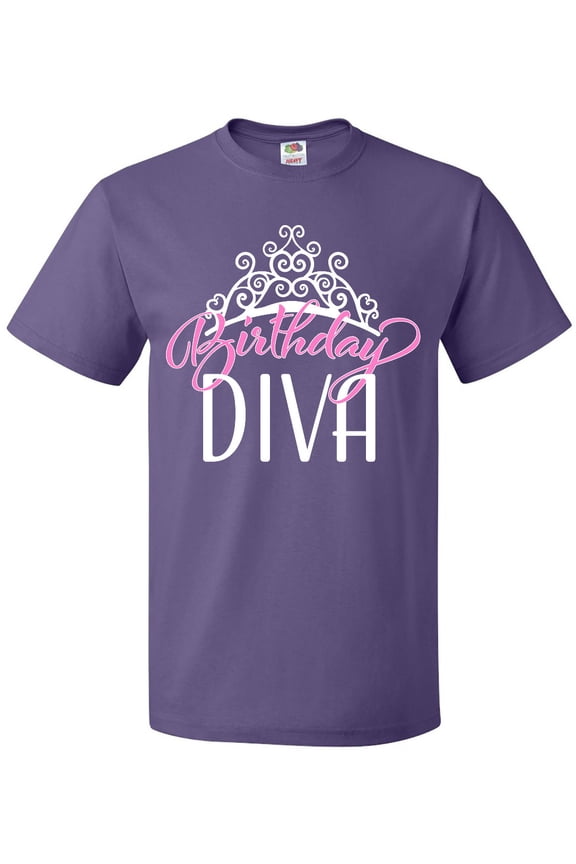 Birthday Diva in Pink with Tiara T-Shirt
