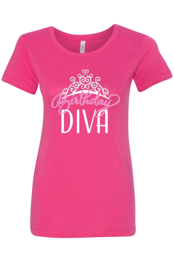 Birthday Diva in Pink with Tiara Women's T-Shirt