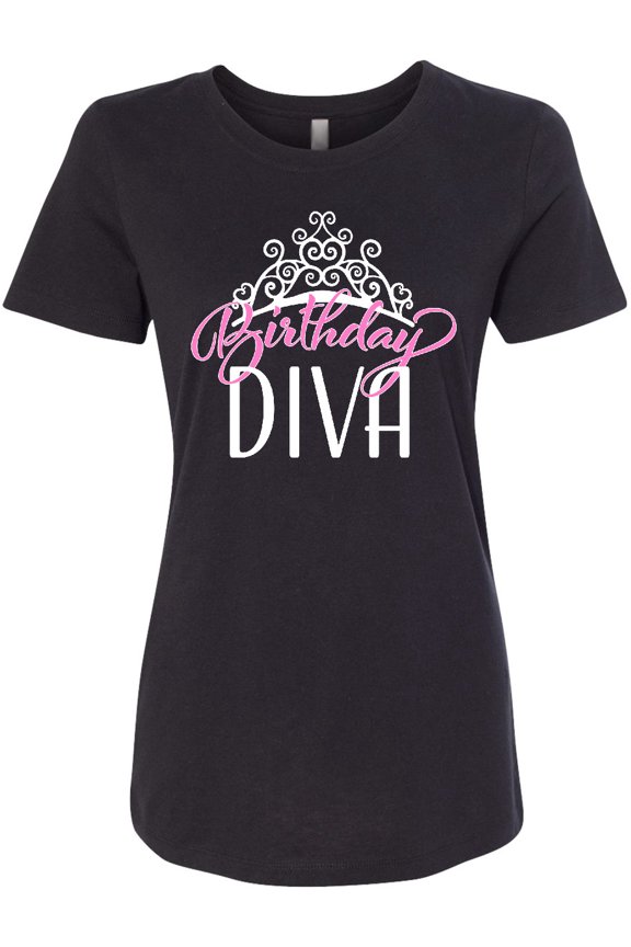 Birthday Diva in Pink with Tiara Women's T-Shirt