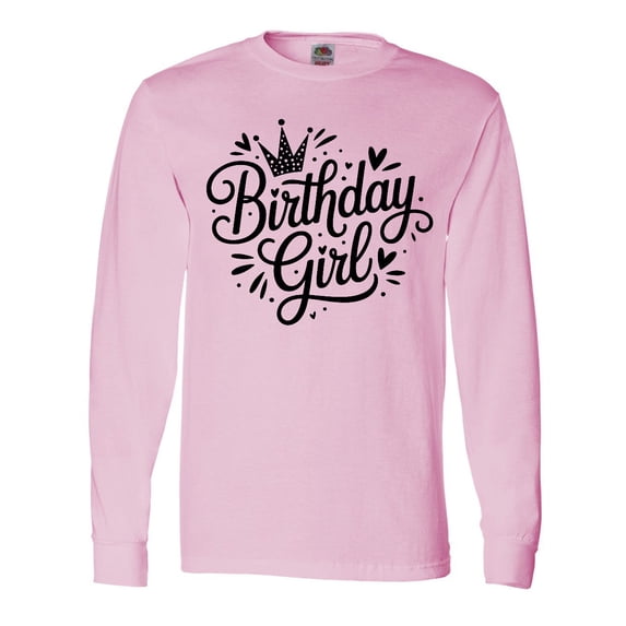 Inktastic Birthday Girl Crown Celebration Long Sleeve T-Shirt