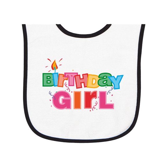 Inktastic Birthday Girl Letters Baby Terry Cloth Bib