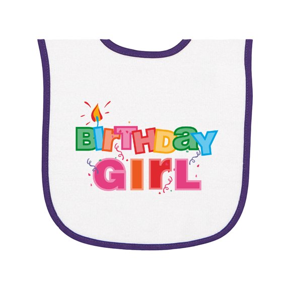 Inktastic Birthday Girl Letters Baby Terry Cloth Bib