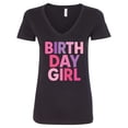 thumbnail image 1 of Inktastic Birthday Girl Pink Purple Ombre Women's V-Neck T-Shirt, 1 of 5