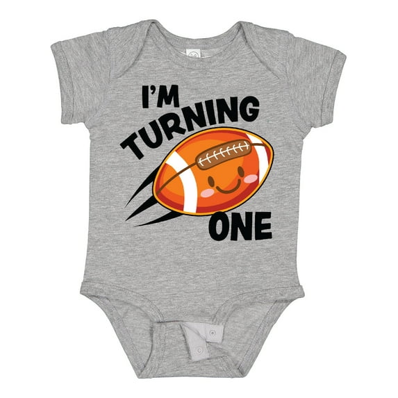 Inktastic Birthday I'm Turning One with Football Boys or Girls Baby Bodysuit