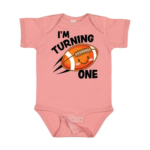 Inktastic Birthday I'm Turning One with Football Boys or Girls Baby Bodysuit
