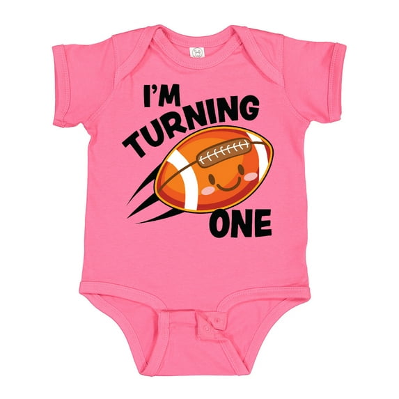 Inktastic Birthday I'm Turning One with Football Boys or Girls Baby Bodysuit