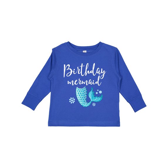 Inktastic Birthday Mermaid Girls Party Girls Long Sleeve Toddler T-Shirt