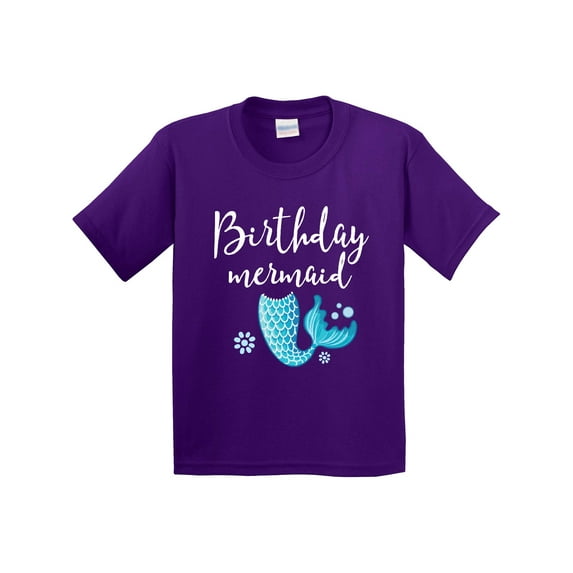 Inktastic Birthday Mermaid Girls Party Youth T-Shirt