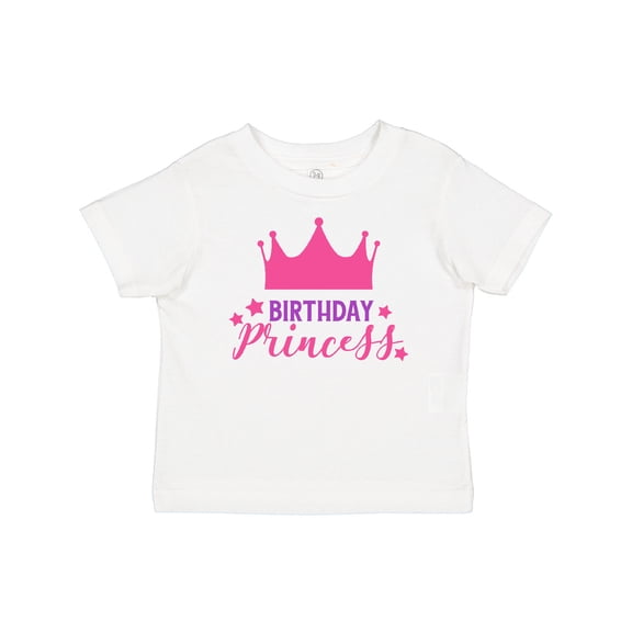 Inktastic Birthday Princess, Crown, Stars - Pink Purple Girls Baby T-Shirt