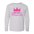 thumbnail image 1 of Inktastic Birthday Princess, Crown, Stars - Pink Purple Long Sleeve Youth T-Shirt, 1 of 5