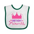 thumbnail image 1 of Inktastic Birthday Princess, Little Princess, Crown, Stars Girls Baby Bib, 1 of 4