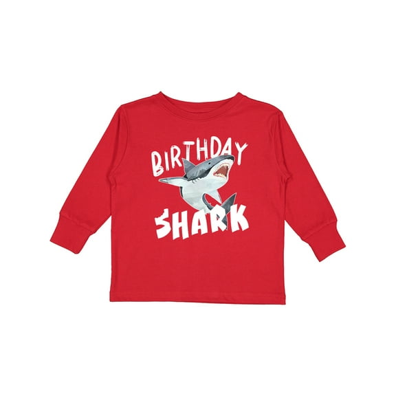 Inktastic Birthday Shark Boys or Girls Long Sleeve Toddler T-Shirt