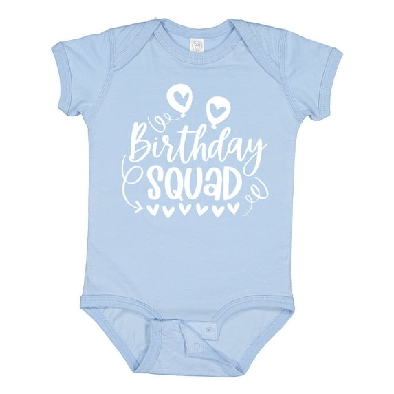 Inktastic Birthday Squad Cute Balloons and Hearts Boys or Girls Baby Bodysuit