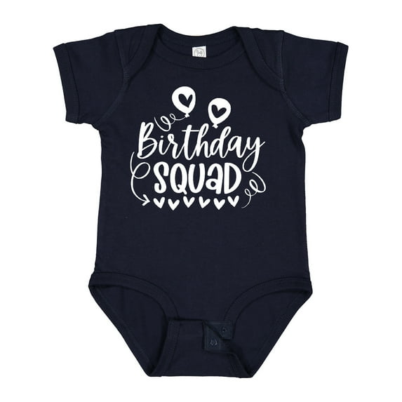 Inktastic Birthday Squad Cute Balloons and Hearts Boys or Girls Baby Bodysuit