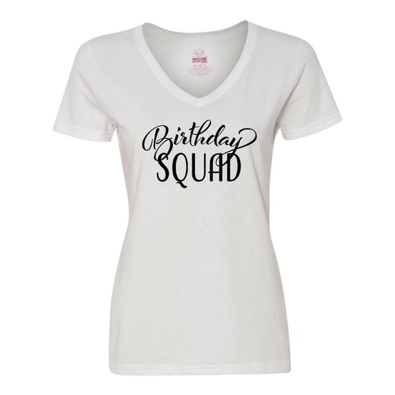 Inktastic Birthday Squad in Black Women's V-Neck T-Shirt