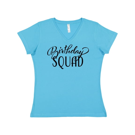 Inktastic Birthday Squad in Black Women's V-Neck T-Shirt
