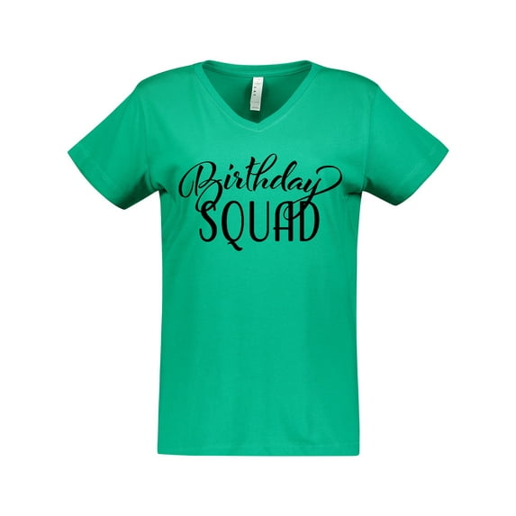 Inktastic Birthday Squad in Black Women's V-Neck T-Shirt