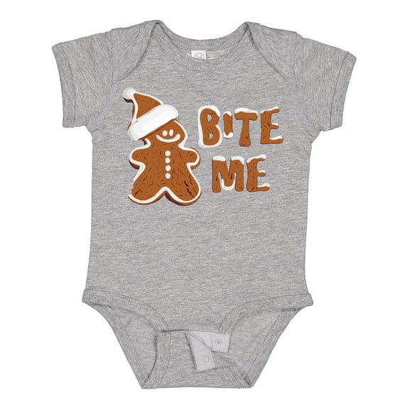 Inktastic Bite Me Gingerbread Boys or Girls Baby Bodysuit