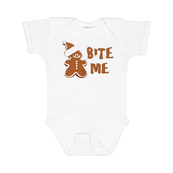 Inktastic Bite Me Gingerbread Boys or Girls Baby Bodysuit