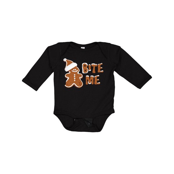 Inktastic Bite Me Gingerbread Boys or Girls Long Sleeve Baby Bodysuit