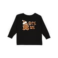 thumbnail image 1 of Inktastic Bite Me Gingerbread Boys or Girls Long Sleeve Toddler T-Shirt, 1 of 5