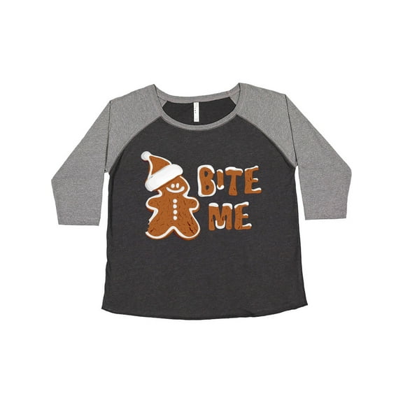 Inktastic Bite Me Gingerbread Women's Plus Size T-Shirt