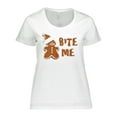 thumbnail image 1 of Inktastic Bite Me Gingerbread Women's Plus Size T-Shirt, 1 of 5