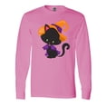 thumbnail image 1 of Inktastic Black Cat, Cat Wearing Witch Hat, Halloween Long Sleeve T-Shirt, 1 of 5