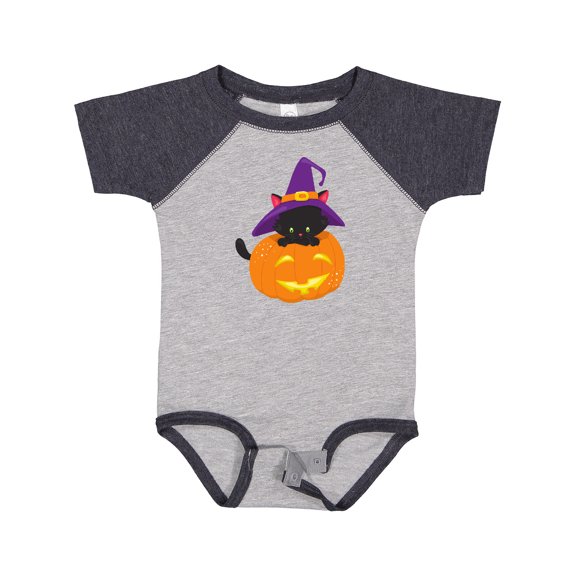 Inktastic Black Cat, Pumpkin, Cat With Witch Hat, Halloween Boys or Girls Baby Bodysuit
