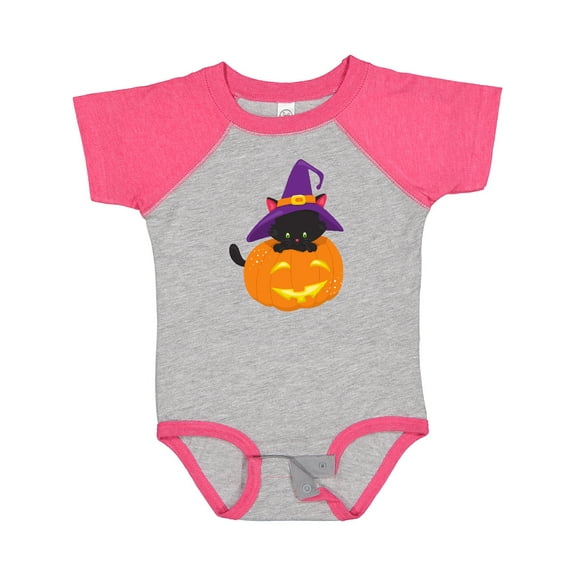 Inktastic Black Cat, Pumpkin, Cat With Witch Hat, Halloween Boys or Girls Baby Bodysuit
