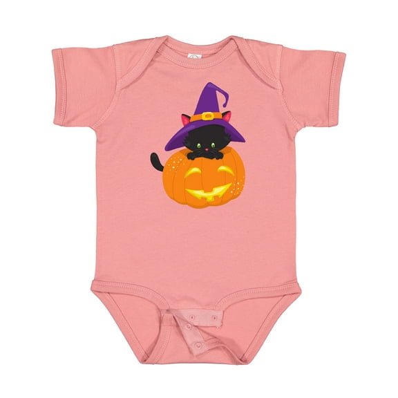 Inktastic Black Cat, Pumpkin, Cat With Witch Hat, Halloween Boys or Girls Baby Bodysuit