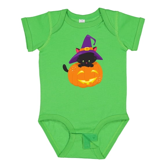 Inktastic Black Cat, Pumpkin, Cat With Witch Hat, Halloween Boys or Girls Baby Bodysuit