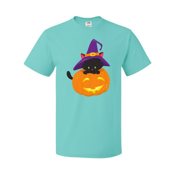 Inktastic Black Cat, Pumpkin, Cat With Witch Hat, Halloween T-Shirt