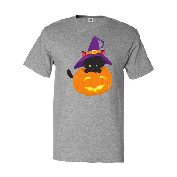 Inktastic Black Cat, Pumpkin, Cat With Witch Hat, Halloween T-Shirt